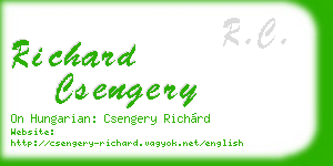 richard csengery business card